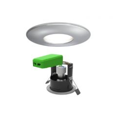 4lite WiZ Connected SMART LED Chrome Fire Rated Downlight (IP65) with GU10 Bulb