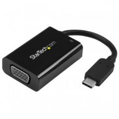StarTech.com USB-C to VGA Adapter with USB Power Delivery - 60 Watts - Black