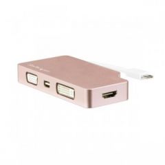 StarTech.com 4-in-1 USB-C Multiport Video Adapter - Aluminum - 4K 30Hz - Rose Gold