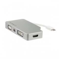 StarTech.com 4-in-1 USB-C Multiport Video Adapter - Aluminum - 4K 30Hz - Silver