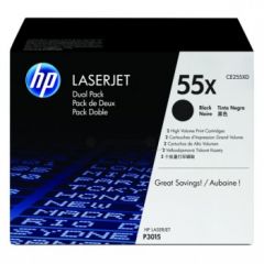 HP CE255XD (55X) Toner black, 12.5K pages, Pack qty 2