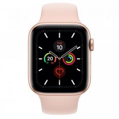 Apple Watch Series 5 GPS + Cellular, 44mm Gold Aluminium Case with Pink Sand Sport Band - S/M & M/L