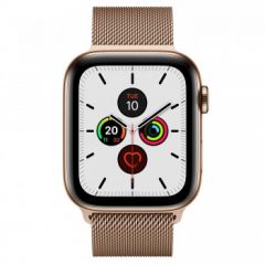 Apple Watch Series 5 GPS + Cellular, 44mm Gold Stainless Steel Case with Gold Milanese Loop