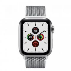 Apple Watch Series 5 GPS + Cellular, 40mm Stainless Steel Case with Stainless Steel Milanese Loop