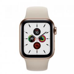 Apple Watch Series 5 GPS + Cellular, 40mm Gold Stainless Steel Case with Stone Sport Band - S/M & M/L