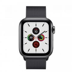 Apple Watch Series 5 GPS + Cellular, 40mm Space Black Stainless Steel Case with Space Black Milanese Loop