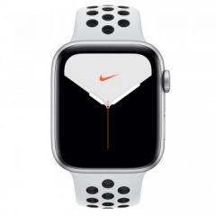 Apple Watch Nike Series 5 GPS, 44mm Silver Aluminium Case with Pure Platinum/Black Nike Sport Band - S/M & M/L