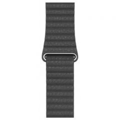 44mm Black Leather Loop - Large