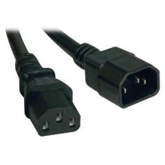 Tripp Lite Standard Computer Power Extension Cord Lead Cable, 10A, 18AWG (IEC-320-C14 to IEC-320-C13), 0.31 m (1-ft.)