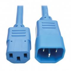 Tripp Lite Heavy-Duty Power Extension Cord, 15A, 14 AWG (IEC-320-C14 to IEC-320-C13), Blue, 0.91 m