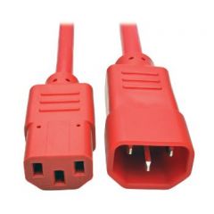 Tripp Lite Heavy-Duty Power Extension Cord, 15A, 14 AWG (IEC-320-C14 to IEC-320-C13), Red, 0.91 m
