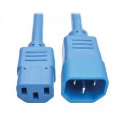 Tripp Lite Heavy-Duty Power Extension Cord, 15A, 14 AWG (IEC-320-C14 to IEC-320-C13), Blue, 1.83 m