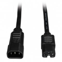 Tripp Lite Heavy-Duty Computer Power Cord Lead Cable, 15A, 14AWG (IEC-320-C14 to IEC-320-C15), 1.83 m (6-ft.)