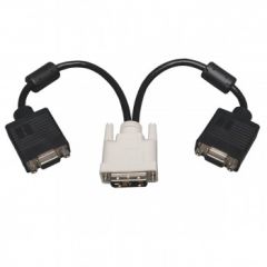Tripp Lite DVI to VGA Y Splitter Adapter Cable (DVI-I-M to 2x HD15-F), 0.31 m