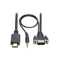 Tripp Lite HDMI to VGA + Audio Active Converter Cable, HDMI to Low-Profile HD15 + 3.5 mm (M/M), 1920 x 1200/1080p @ 60 Hz, 1.83 m