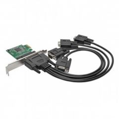 Tripp Lite 4-Port DB9 (RS-232) Serial PCI Express (PCIe) Card with Breakout Cable, Full Profile