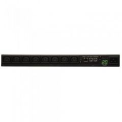 Tripp Lite 3.2-3.8kW Single-Phase Monitored PDU, 200-240V Outlets (8-C13), C20/L6-20P Adapter, 2.59 m Cord, 1U Rack-Mount