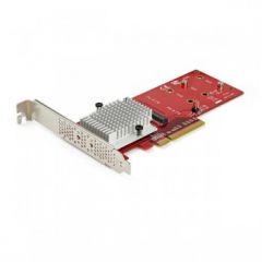 StarTech.com Dual M.2 PCIe SSD Adapter Card - x8 / x16 Dual NVMe or AHCI M.2 SSD to PCI Express 3.0 - M.2 NGFF PCIe (M-Key) Compatible - Supports 2242, 2260, 2280 - RAID & JBOD - Mac & PC