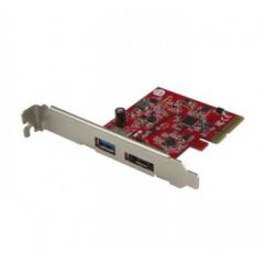 StarTech.com 2-Port USB 3.1 (10Gbps) and eSATA PCIe Card - 1x USB-A and 1x eSATA