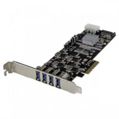 StarTech.com 4 Port PCI Express (PCIe) SuperSpeed USB 3.0 Card Adapter w/ 4 Dedicated 5Gbps Channels - UASP - SATA / LP4 Power