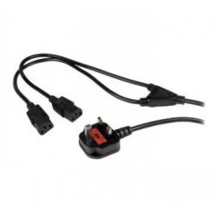 StarTech.com PXT101YUK power cable Black BS 1363 2 x C13 coupler