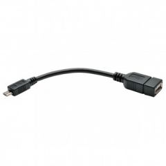 Tripp Lite Micro USB to USB OTG Host Adapter Cable, 5-Pin Micro USB B to USB A M/F, 15.24 cm