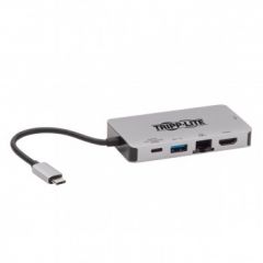 Tripp Lite USB-C Dual Display Dock, 4K HDMI, VGA, 2x USB-A Ports, Gbe, 100W PD 3.0