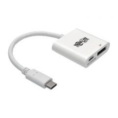 Tripp Lite USB 3.1 Type-C to DisplayPort Adapter Converter with PD Charging, Thunderbolt 3 Compatible,3840 x 2160 (4K x 2K) @ 60 Hz