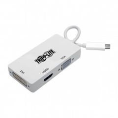 Tripp Lite USB Type-C (USB-C) to HDMI/DVI/VGA All-in-One Converter Adapter, Thunderbolt 3 Compatible, Ultra HD 4K @30Hz