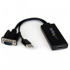 StarTech.com VGA to HDMI Adapter with USB Audio & Power �� Portable VGA to HDMI Converter �� 1080p